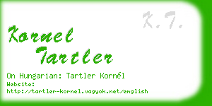 kornel tartler business card