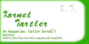 kornel tartler business card